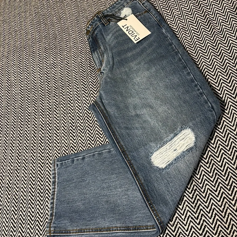 EVIDNT Malibu Medium Wash Distressed Girlfriend Jeans | Sz 27 - Picture 9 of 11